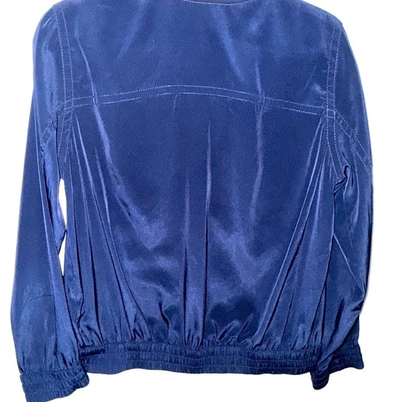 J. Crew Navy Blue Bomber Jacket with Luxurious Fabric - Picture 3 of 5